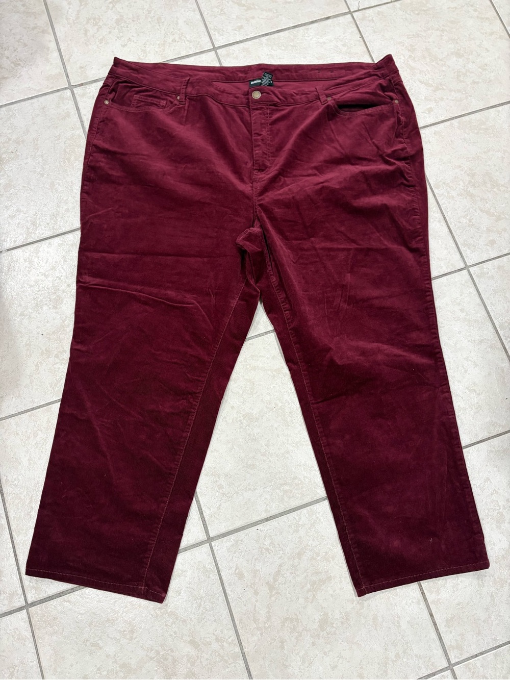 Avenue denim corduroy straight leg pants